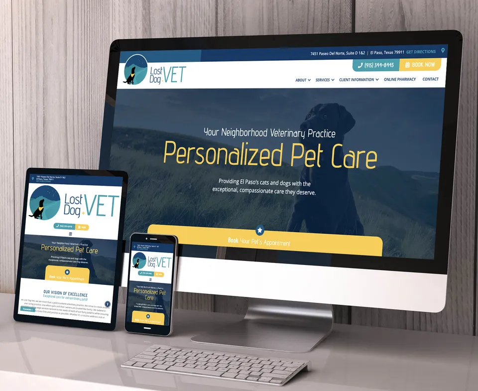Lost Dog Veterinary website portfolio screenshot