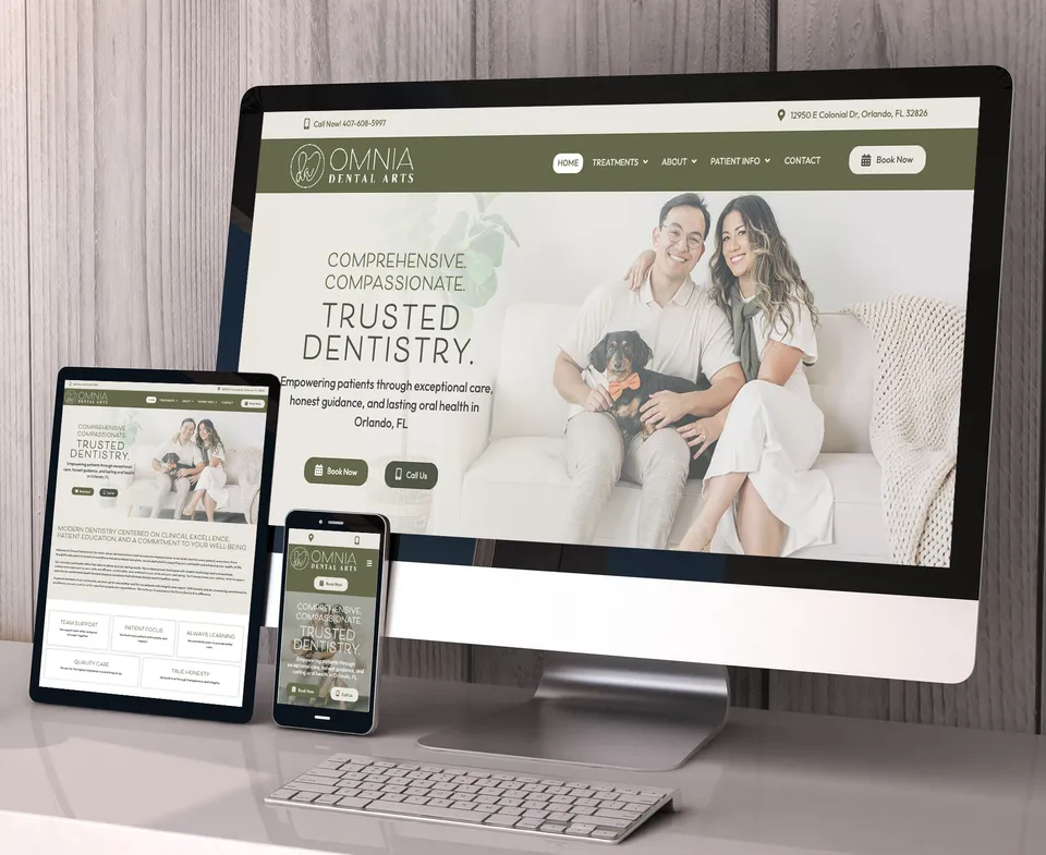 Omnia Dental Arts website portfolio screenshot