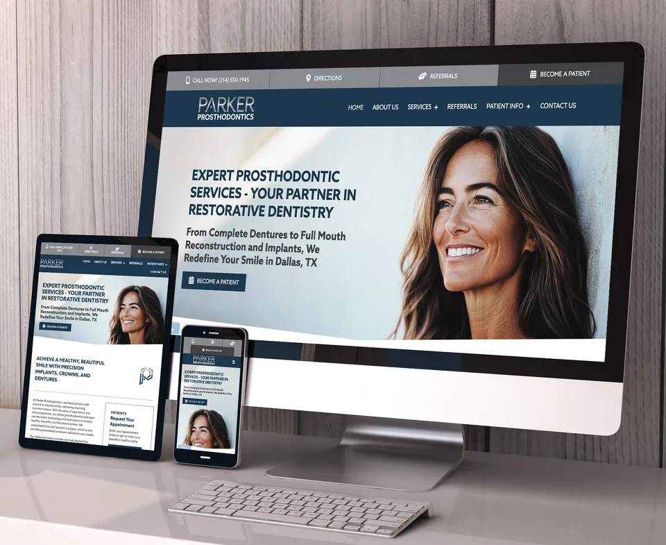 Parker Prosthodontics website portfolio screenshot