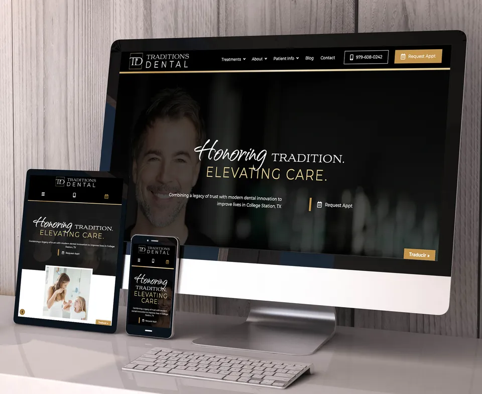 Traditions Dental website portfolio screenshot